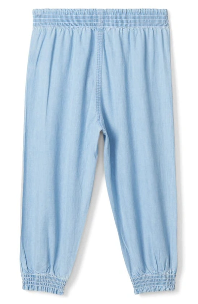 Hatley Heart Patch Pocket Cotton Chambray Joggers In Blue