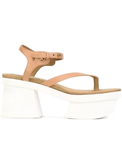 Stella Mccartney Altea Faux-leather Block-heel Platform Sandals In Powder Rose