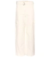 HELMUT LANG WIDE-LEG COTTON AND LINEN TWILL TROUSERS,P00178790