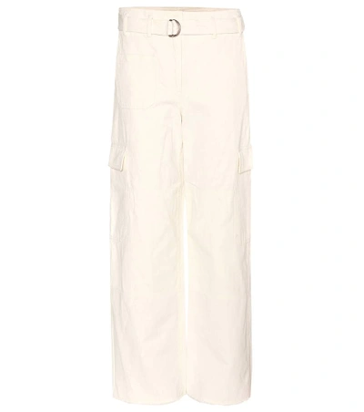 Helmut Lang Wide-leg Cotton And Linen Twill Trousers In White