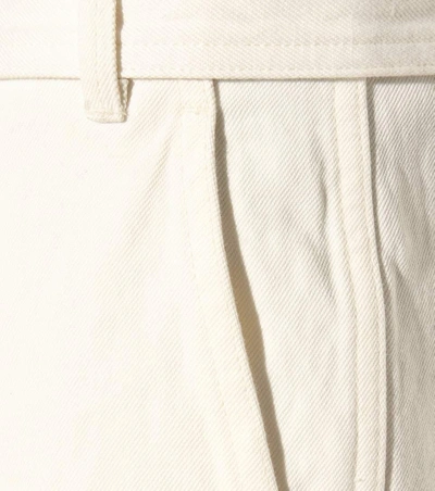 Shop Helmut Lang Wide-leg Cotton And Linen Twill Trousers In White