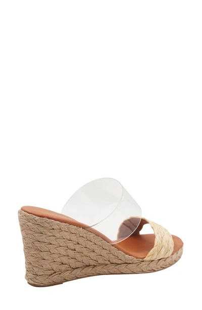 Andre Assous Anfisa Womens Padded Insole Slip On Wedge Sandals In Beige