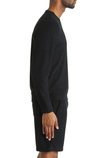 Shop Ugg Coen Brushed Terry Cloth Crewneck Sweatshirt In Tar