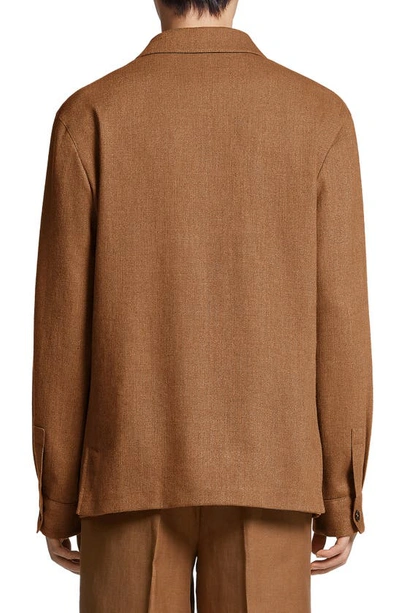 Zegna Patch-pocket Button-fastening Jacket In Vicuna