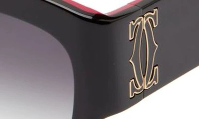 Shop Cartier 52mm Gradient Cat Eye Sunglasses In Black