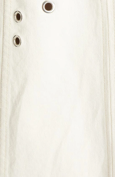Shop Chloé Rivet Detail Recycled Cotton Blend Skirt In Iconic Milk