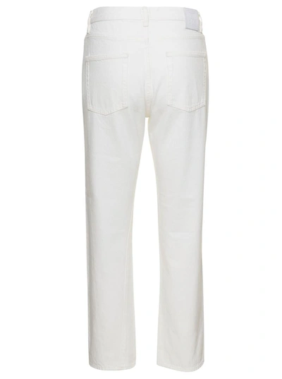 Shop Totême Straight Jeans In White Cotton Woman