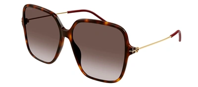 Shop Gucci Gg1267sa 002 Square Sunglasses In Brown