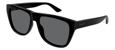 Shop Gucci Gg1345s 002 Flattop Polarized Sunglasses In Grey