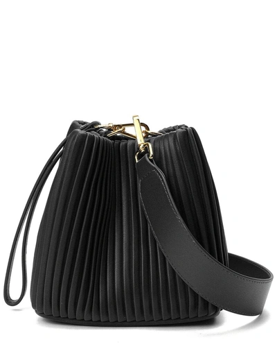 Shop Tiffany & Fred Pleated Leather Shoulder Bag In Black