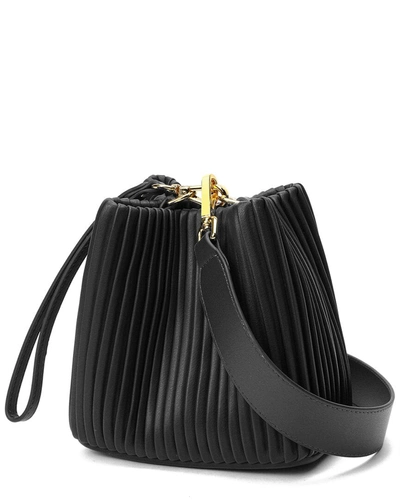 Shop Tiffany & Fred Pleated Leather Shoulder Bag In Black
