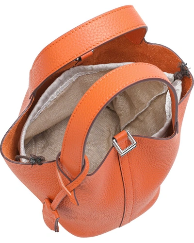 Shop Tiffany & Fred Full-grain Leather Top Handle Bag In Orange