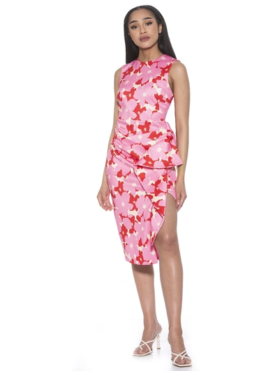 Alexia Admor Valeri Asymmetric Ruffle Cocktail Dress In Pink