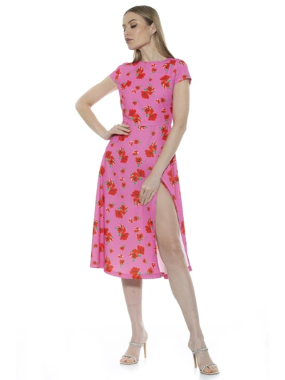 Alexia Admor Lily Crew Neck Midi Dress In Multi