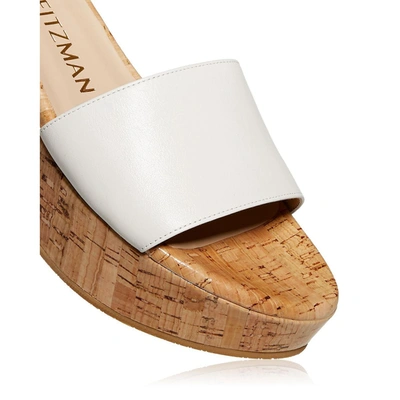 Shop Stuart Weitzman Summer Wedge Womens Leather Slip-on Slide Sandals In Multi