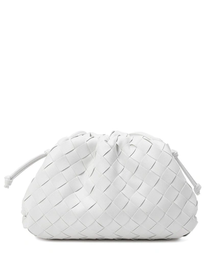 Shop Tiffany & Fred Woven Leather Pouch Shoulder Bag In White