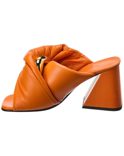 Shop Jw Anderson Twist Leather Sandal In Orange