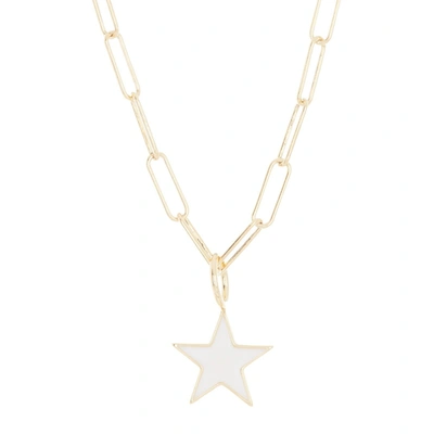 Shop Adornia White Enamel Star Pendant Necklace Gold