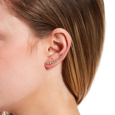 Shop Adornia Bezeled Ear Climber Earrings Gold
