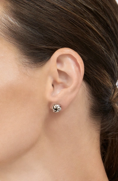 Adornia Silver Knot Studs In Silver