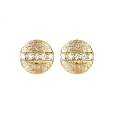 Adornia Pave Line Disc Studs  Gold In Gold