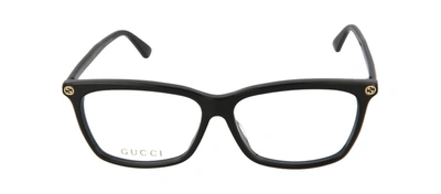 Shop Gucci Gg0042oa-30001018001 Square/rectangle Eyeglasses In White
