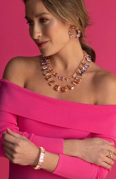 Shop Sorrelli Julianna Emerald Cut Crystal Cuff Bracelet In First Kiss