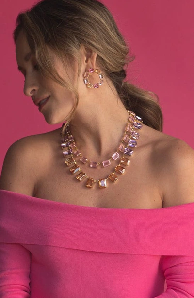Shop Sorrelli Julianna Emerald Cut Crystal Statement Necklace In First Kiss