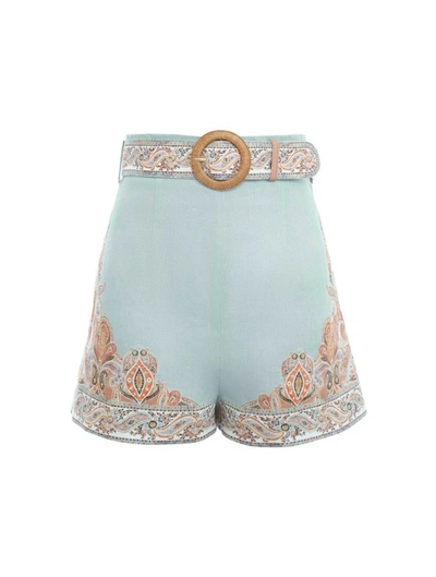 Shop Zimmermann Linen Shorts In Multicolour