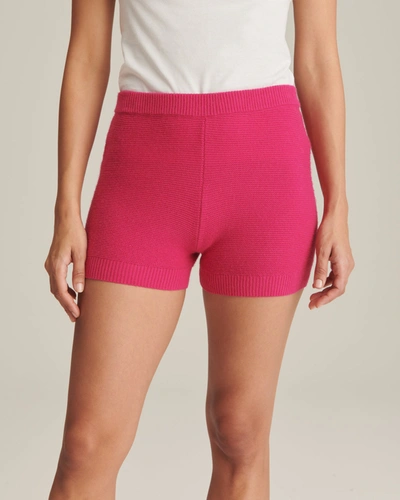 Shop Naadam Textured Shorts In Hibiscus
