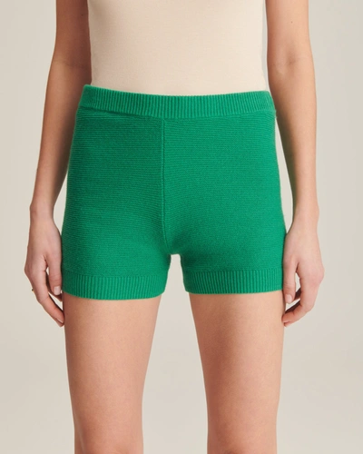 Shop Naadam Textured Shorts In Kelly Green