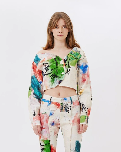 Shop Andersson Bell Ciao One Shoulder Jacket In Multi