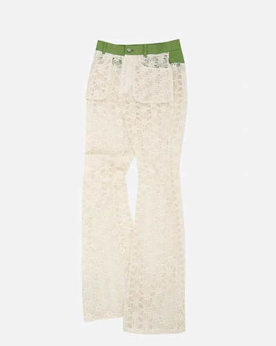 Shop Andersson Bell Flower See-through Trousers In White