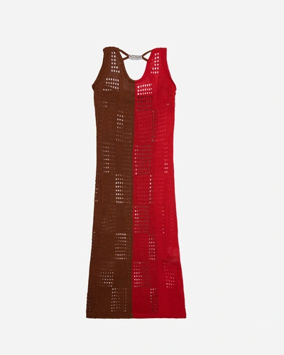 Shop Andersson Bell Keira Block Knit Dress In Red