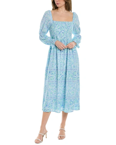 Shop Sail To Sable Smocked Dress In Blue
