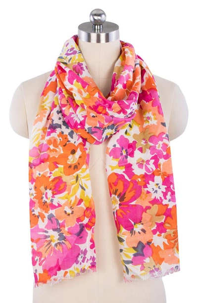 Saachi Set Of 3 Solid & Floral Scarves In Orange