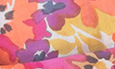 Saachi Set Of 3 Solid & Floral Scarves In Orange