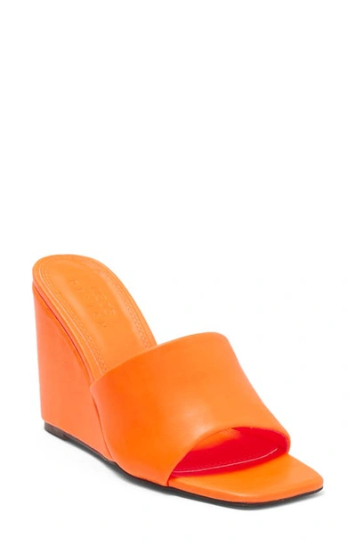 Shop Asos Design True High Wedge Sandal In Orange