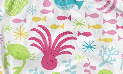 Shop Green Sprouts Long Sleeve Rashguard & Reusable Swim Diaper Set In Pink/ Sea Pals