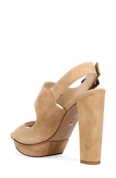 Shop Pelle Moda Pamina Slingback Platform Sandal In Latte