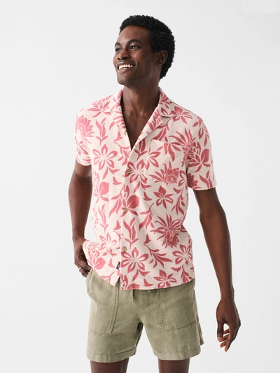 Shop Faherty Cabana Towel Terry Shirt In Shell Rose Blossom