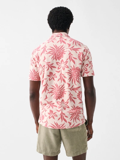 Shop Faherty Cabana Towel Terry Shirt In Shell Rose Blossom