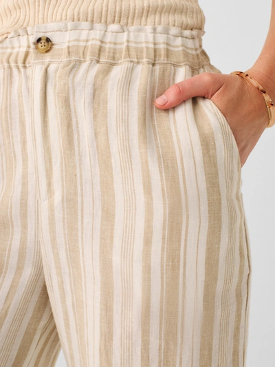 Shop Faherty Monterey Linen Pants In Natural Bombay Stripe