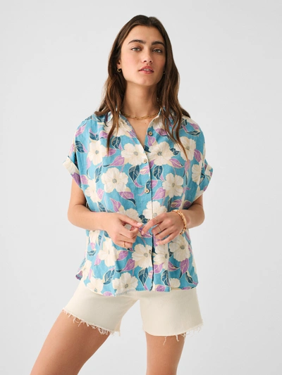 Shop Faherty Breeze Shirt In Summer Sky Hawaiian