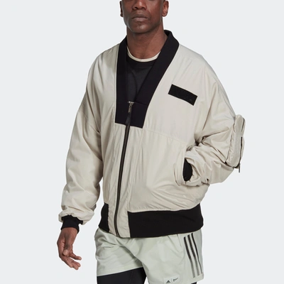 Shop Adidas Originals Men's Adidas Parley Bomber Jacket In White