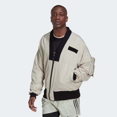 Shop Adidas Originals Men's Adidas Parley Bomber Jacket In White