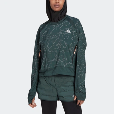 Shop Adidas Originals Women's Adidas X-city Running Crewneck Jacket In Green