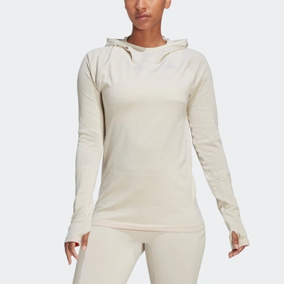Shop Adidas Originals Women's Adidas X-city Running Knit Long Sleeve Sweatshirt In Beige