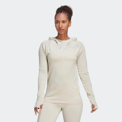Shop Adidas Originals Women's Adidas X-city Running Knit Long Sleeve Sweatshirt In Beige
