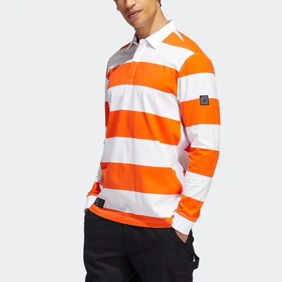 Shop Adidas Originals Men's Adidas Adicross Long Sleeve Polo Shirt In Orange